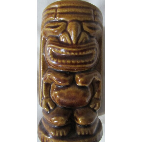TIKI MUG BROWN CERAMIC SUMMER PARTY TIKI BAR - Picture 1 of 6